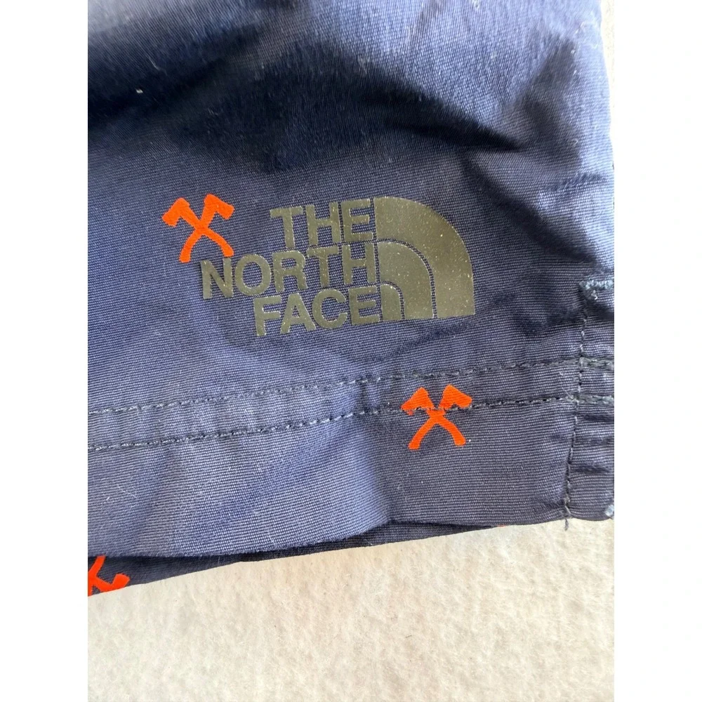 The North Face Mens Navy Blue Orange Ice Axe Print Swim Shorts Large Regular